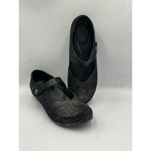 Dansko Mary Jane Flats 40 Opal Metallic Leopard Leather Wedge Strap